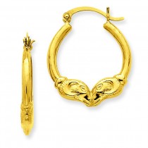 Ram Hoop Earrings in 14k Yellow Gold