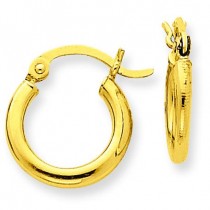 Round Hoop Earrings in 14k Yellow Gold