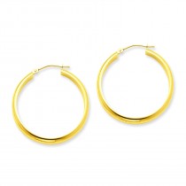 Round Tube Hoop Earrings in 14k Yellow Gold