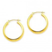Round Tube Hoop Earrings in 14k Yellow Gold