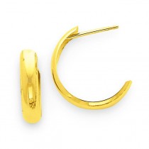 J-Hoop Earrings in 14k Yellow Gold