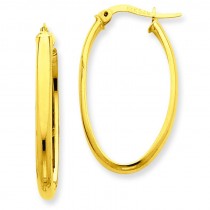 Oval Hoop Earrings in 14k Yellow Gold
