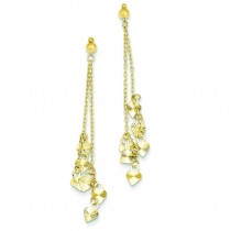 Diamond Cut Heart Earrings in 14k Yellow Gold 