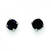 Sapphire Stud Earrings in 14k White Gold