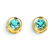 Blue Topaz Earrings in 14k Yellow Gold