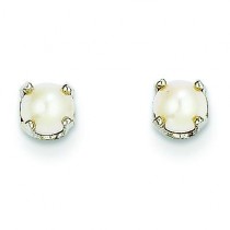 Cultured Pearl Stud Earrings in 14k White Gold