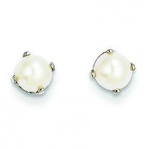 Cultured Pearl Stud Earrings in 14k White Gold