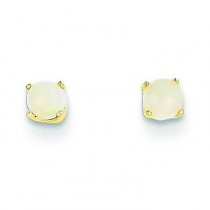 Opal Post Earrings in 14k Yellow Gold