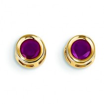 Ruby Earrings in 14k Yellow Gold