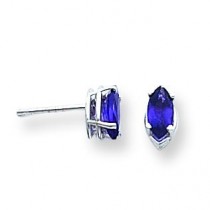 Marquise Amethyst Earring in 14k White Gold