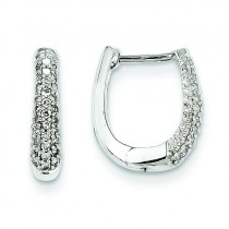 Diamond Hinged Hoop Earrings in 14k White Gold 