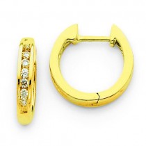 Diamond Hinged Hoop Earrings in 14k Yellow Gold 
