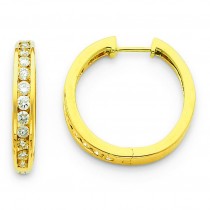 Diamond Hinged Hoop Earrings in 14k Yellow Gold 