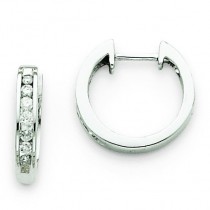Diamond Hinged Hoop Earrings in 14k White Gold 
