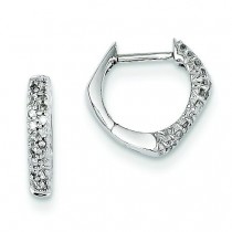 Diamond Hinged Heart Earrings in 14k White Gold
