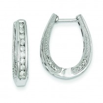 Diamond Hinged Hoop Earrings in 14k White Gold