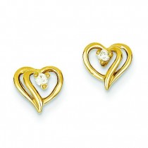 Diamond Heart Earrings in 14k Yellow Gold (0.05 Ct. tw.) (0.05 Ct. tw.)
