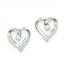 Diamond Heart Earrings in 14k White Gold (0.05 Ct. tw.) (0.05 Ct. tw.)