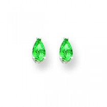 Emerald Earrings in 14k White Gold