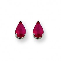 Ruby Earrings in 14k White Gold