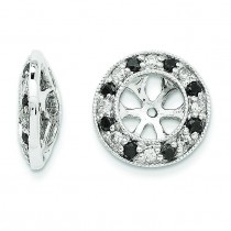 Black And White Diamond Earring Jackets in 14k White Gold 