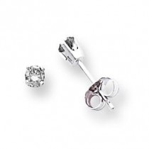 Quality Complete Diamond Stud Earring in 14k White Gold