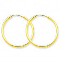 Round Endless Hoop Earrings in 14k Yellow Gold