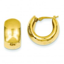 Wide Puffed Hoop Earrings in 14k Yellow Gold