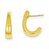J Hoop Post Earrings in 14k Yellow Gold