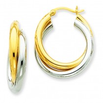Double Hoop Earrings in 14k Two-tone Gold