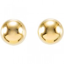 Bright Finish Ball Earrings in 14k Yellow Gold