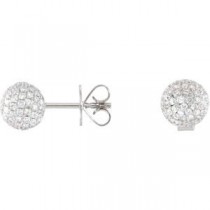 Diamond Pave Ball Earrings in 18k White Gold (1.16 Ct. tw.) (1.16 Ct. tw.)
