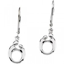 Mother Child Leverback Earring in 14k White Gold