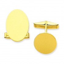 Oval Cuff Links in 14k Yellow Gold