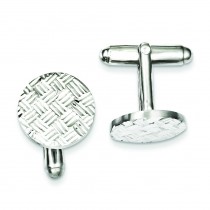 Woven Designed Cuff Links in Sterling Silver