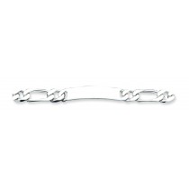 7.5inch Figaro Link ID Bracelet in Sterling Silver