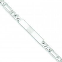 Figaro Link ID Bracelet in Sterling Silver