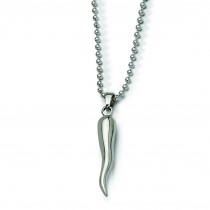 Italian Horn Necklace in Stainless Steel