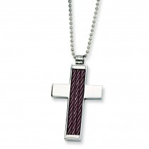 IP Plated Cross Pendant in Stainless Steel
