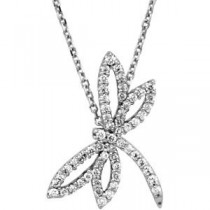 Diamond Dragonfly Necklace in 14k White Gold (0.33 Ct. tw.) (0.33 Ct. tw.)
