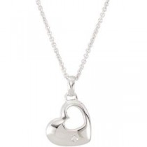 Diamond Heart Necklace in Sterling Silver (0.01 Ct. tw.) (0.01 Ct. tw.)