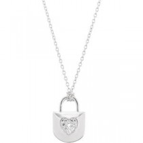 CT tw Diamond Heart Lock  Necklace 