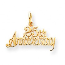 25th Anniversary Charm in 10k Yellow Gold