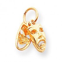 Comedy Tragedy Charm in 10k Yellow Gold