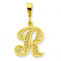 Initial R Charm in 10k Yellow Gold