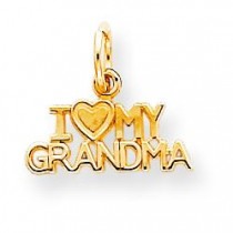 I Love My Grandma Charm in 10k Yellow Gold