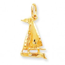 Sailboat Charm in 10k Yellow Gold