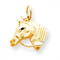 Horse Head Reins Charm in 10k Yellow Gold