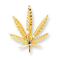 Leaf Charm in 10k Yellow Gold