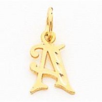 Initial V Charm in 10k Yellow Gold